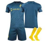 Football Jerseys Al NASSR FC Set for Adult Kids, 2022/23 Soccer Jerseys Activewear Football Kits Boys' Football Training Shirts Shorts and Socks Al NASSR FC Tracksuit (No.7,Children 4-5 Years)