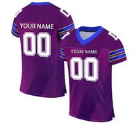 Football Jerseys for Men Women Youth Kids Customize Printed Name Number & TeamName Logo Practice Sports Uniform Short Sleeve T-Shirt Quick Dry Breathable S-7XL