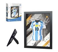 Football Jerseys Micro Building Blocks Set for Adults, 638 Pieces Photo Frame NO.10 Jersey Mini Bricks Model, 3D Framed Display Fans Collection, Gift for Boyfriend Men Football Fan(Light Blue)