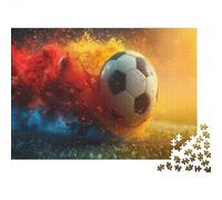 Football Jigsaw Puzzles Puzzles for Adults Kids. 1000 Piece Colored Powder Impossible Challenge Toy Home Decoration for Gifts 1000pcs (75x50cm)