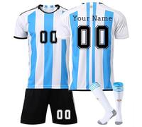 Football Kit, Personalised Football Shirt with Name Number, Football Shirts Shorts and Socks Set, Football Gifts for Boys and Girls (UK, Alpha, One Size, X08)