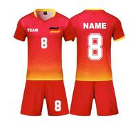 Football Kits for Boys, Personalised Football Shirt & Short Set, Custom Name Number Team Name and Logo Football Gifts for Kids Adult