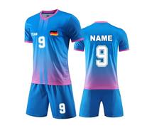 Football Kits for Boys, Personalised Football Shirt & Short Set, Custom Name Number Team Name and Logo Football Gifts for Kids Adult