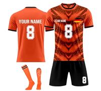 Football Kits for Kids Adult, Personalised Football Shirt with Name Number Team Logo, Football Shirts Short Set, Football Gifts for Boys Men