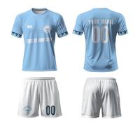 Football Kits for Kids, Personalised Man city Kit Kids with Name Number,Team Logo, Man city Gifts for Boys Men,Football Fans Gift