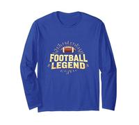 Football Legend: Vintage Gridiron Glory for Sports Fans Long Sleeve T-Shirt, Adult Unisex, Royal Blue, XXL