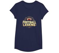 Football Legend: Vintage Gridiron Glory for Sports Fans T-Shirt, Girls, Navy, Medium