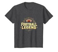 Football Legend: Vintage Gridiron Glory for Sports Fans T-Shirt, Kids, Dark Heather Grey, 2 Years