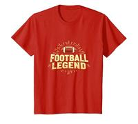 Football Legend: Vintage Gridiron Glory for Sports Fans T-Shirt, Kids, Red, 2 Years