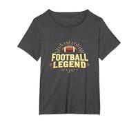Football Legend: Vintage Gridiron Glory for Sports Fans T-Shirt, Women's Plus, Dark Heather Grey, 6X