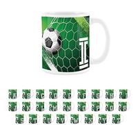 Football Letter I Mug - White Initial Personalised Alphabet Tea Coffee Gift Mug Present
