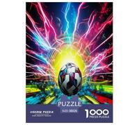 Football Lightning Effect Art 1000 Piece Energy Jigsaw Puzzle Adults Fun Education Game Toy Intellectual Game Home Decoration Stress Relief Relaxation And Intelligence 38x26cm/1000pcs