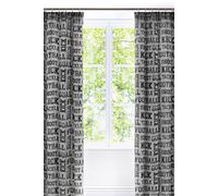 Bedlam Football Print Pencil Pleat Lined Curtains, Grey, 66 x 72 Inch