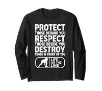 Football Lineman Protect Respect Destroy Game Day Touchdown Long Sleeve T-Shirt