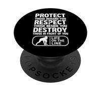 Football Lineman Protect Respect Destroy Game Day Touchdown PopSockets Adhesive PopGrip