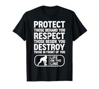 Football Lineman Protect Respect Destroy Game Day Touchdown T-Shirt