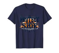 Football Lineman Protect The Blind Side Graphic T-Shirt, Men, Navy, 6XL