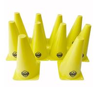 Football Master Set of 10 Sport Training Equipment Foot ball Traffic Cones - For Footballs, Soccer, Skating, Outdoor Games