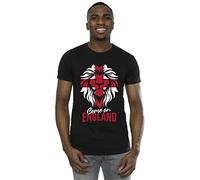 Football Men's Come On England Lion Head T-Shirt Black Medium