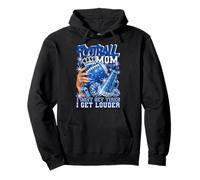 Football Mom I Get Louder Sparkle Gameday Fan Pullover Hoodie