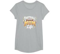 Football Mom Life: Proud Parent Sideline Star T-Shirt, Girls, Heather Grey, Small