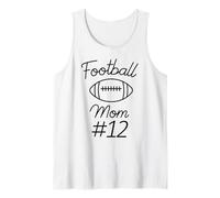 Football Mom Number 12 Biggest Fan Woman Team Mother My Son Tank Top