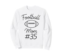 Football Mom Number 35 Biggest Fan Woman Team Mother My Son Sweatshirt