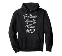 Football Mom Number 52 Biggest Fan Woman Team Game My Son Pullover Hoodie