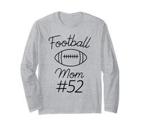 Football Mom Number 52 Biggest Fan Woman Team Mother My Son Long Sleeve T-Shirt