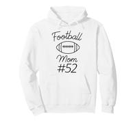 Football Mom Number 52 Biggest Fan Woman Team Mother My Son Pullover Hoodie