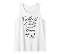Football Mom Number 52 Biggest Fan Woman Team Mother My Son Tank Top