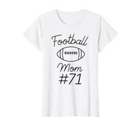 Football Mom Number 71 Biggest Fan Woman Team Mother My Son T-Shirt