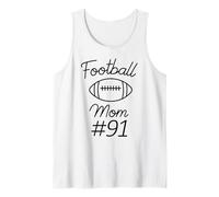 Football Mom Number 91 Biggest Fan Woman Team Mother My Son Tank Top