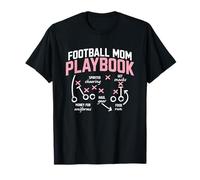 Football Mom Playbook Spirited Cheering Get Snacks Quote T-Shirt