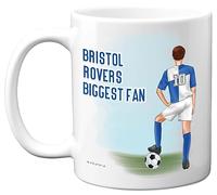 Football Mug Gift for Bristol Rovers Fans - Footy Biggest Fan - Happy Birthday Mugs Present Gifts for Son Dad Brother Uncle Colleague Friend Cousin, 11oz Ceramic Dishwasher Safe Coffee Tea Cup