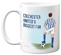 Football Mug Gift for Colchester Fans - Footy Biggest Fan - Happy Birthday Mugs Present Gifts for Son Dad Brother Uncle Colleague Friend Cousin, 11oz Ceramic Dishwasher Safe Coffee Tea Cup