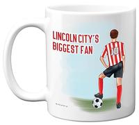 Football Mug Gift for Lincoln Fans - Footy Biggest Fan - Happy Birthday Mugs Present Gifts for Son Dad Brother Uncle Colleague Friend Cousin, 11oz Ceramic Dishwasher Safe Coffee Tea Cup