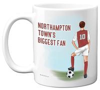 Football Mug Gift for Northampton Fans - Footy Biggest Fan - Happy Birthday Mugs Present Gifts for Son Dad Brother Uncle Colleague Friend Cousin, 11oz Ceramic Dishwasher Safe Coffee Tea Cup