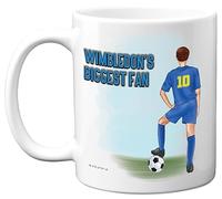 Football Mug Gift for Wimbledon Fans - Footy Biggest Fan - Happy Birthday Mugs Present Gifts for Son Dad Brother Uncle Colleague Friend Cousin, 11oz Ceramic Dishwasher Safe Coffee Tea Cup