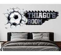 Football Name Wall Stickers for Boys Bedroom - Football Wall Decals for Baby Nursery - Soccer Wall Decal for Boys Room - Football Wall Art for Boys Room - Names for Wall Decor - Ball Game Wall Sticker