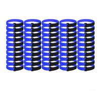 Football Net Straps, 50 Pack Adjustable Soccer Net Ties, Reusable Nylon Fence Clips for Goal Post Repair and Garden Organization(blue black)
