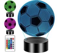 Football Night Light for Boys, Football Gifts Lamp for Kids Girls, 3D Football Lamp with 16 Colors Change Touch & Remote Control, Decorative Table Desk Lamp, Birthday Gift for Children Sport Lovers