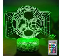 Football Night Light for Kids 3D Illusion Led Lamp, 7 Colors +16 Colors Changing Gradient with Remote Control Smart Touch Table Lamps World Cup Soccer light, Best Christmas Birthday Gift for Boy Kids