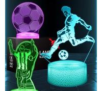 Football Night Light,Illusion 3D LED,3-Pattern 16 Changing Colours - with Remote Control - Night Light for Children, Birthdays, Christmas Gifts, Decorating The