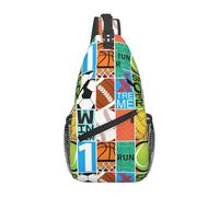 Football Number One Winner Run Extreme Sport Crossbody Bag Breathable Sling Bag Trendy Daypack For Sports Workout Casual