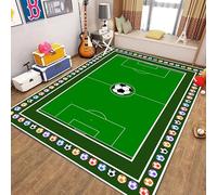 Football Nursery Floor Rugs, 60x110cm Colorful Football Border Living Room Area Rug, Washable and Easy to Clean Bedroom Dining Table Rug, Foldable No Crease Non Skid Kindergarten Classroom Carpet