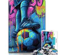 Football Oil Painting 1000 Piece Jigsaw Puzzle for Adults Teens,Decompressing Intellectual Educational Toy Birthday Present,Gifts,Wall Art (38x26cm)