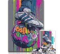 Football Oil Painting 1000 Piece Jigsaw Puzzle for Adults Teens,Decompressing Intellectual Educational Toy Secret Santa Gifts 38x26cm