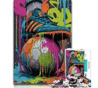 Football Oil Painting 1000 Piece Jigsaw Puzzles for Teenagers,Stress Reliever Staycation Kill Time with Matching Poster And Trivia Sheet 50x75cm