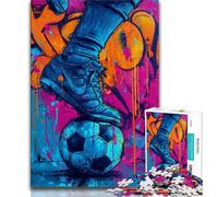 Football Oil Painting 1000 Pieces Jigsaw Puzzle For Adults Teens,Help The Brain Exercise Addictive Toys to Cultivate Patience Unique Challenge Game (38x26cm)